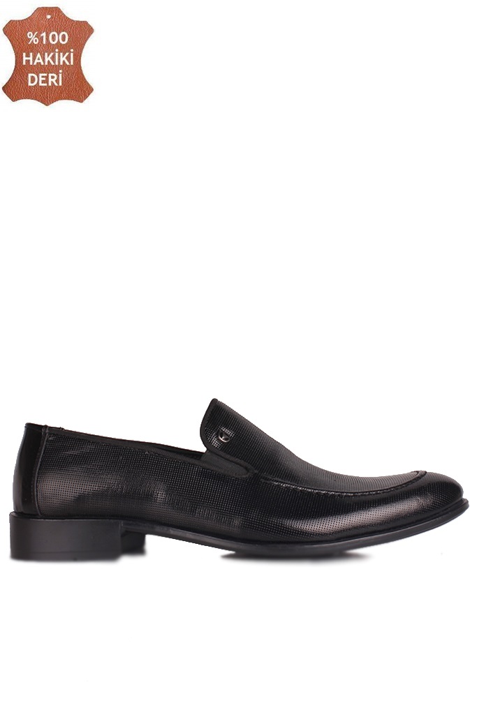Fitbas 860013 015 Erkek Siyah Deri Klasik Ayakkabı