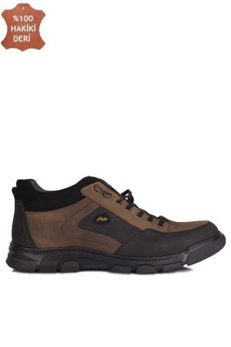 Fitbas 914408 677 Erkek Oliv Deri Kışlık Büyük Numara Ayakkabı - Fitbas