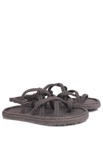 Fitbas - Fitbas 965006 322 Kadın Gri Hasır Büyük Numara Sandalet (1)