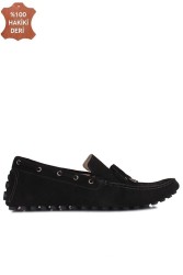 Kalahari 352921 008 Erkek Siyah Süet Büyük Numara Loafer - Thumbnail