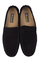 Fitbas 852221 008 Erkek Siyah Süet Büyük Numara Loafer - Thumbnail