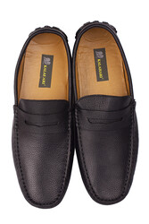 Fitbas 852221 014 Erkek Siyah Deri Büyük Numara Loafer - Thumbnail