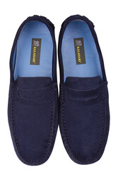 Fitbas 852221 427 Erkek Lacivert Süet Büyük Numara Loafer - Thumbnail