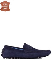 Fitbas 852221 427 Erkek Lacivert Süet Büyük Numara Loafer - 1