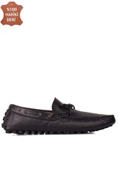 Fitbas 852223 014 Erkek Siyah Deri Büyük Numara Loafer - Thumbnail