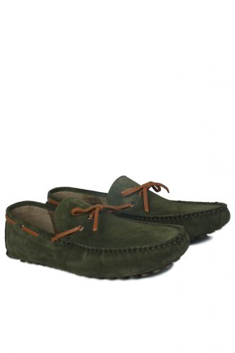 Fitbas - Fitbas 850223 772 Erkek Yeşil Süet Büyük Numara Loafer (1)