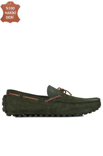 Fitbas 850223 772 Erkek Yeşil Süet Büyük Numara Loafer