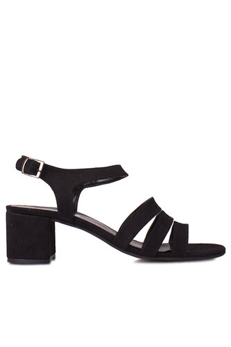 Fitbas 111141 008 Kadın Siyah Topuklu Büyük & Küçük Numara Sandalet