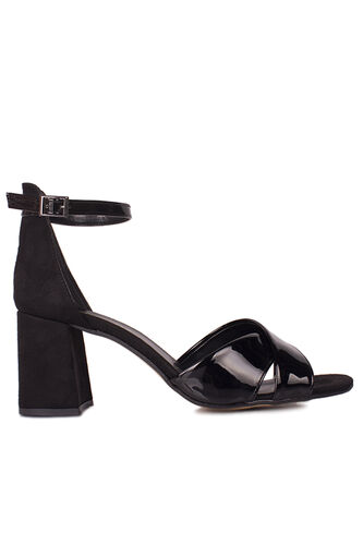 Fitbas 111171 024 Kadın Siyah Topuklu Büyük & Küçük Numara Sandalet - Fitbas