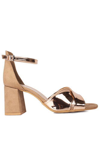 Fitbas 111171 340 Kadın Bronz Ayna Topuklu Büyük & Küçük Numara Sandalet - Fitbas (1)