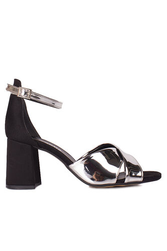 Fitbas 111171 771 Kadın Gümüş Ayna Topuklu Büyük & Küçük Numara Sandalet - Fitbas (1)