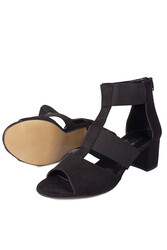 Fitbas 111212 008 Kadın Siyah Topuklu Büyük & Küçük Numara Sandalet - Thumbnail