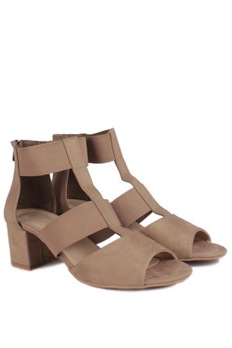 Fitbas 111212 327 Kadın Ten Topuklu Büyük & Küçük Numara Sandalet - Fitbas (1)