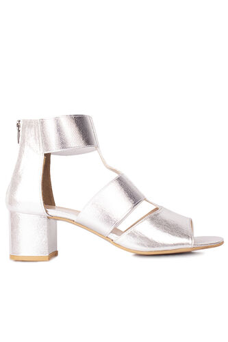 Fitbas 111212 771 Kadın Gümüş Topuklu Büyük & Küçük Numara Sandalet - Fitbas (1)