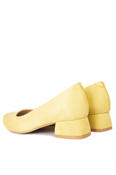 Fitbas 111301 127 Kadın Limon Sarı Süet Büyük & Küçük Numara Ayakkabı - Thumbnail