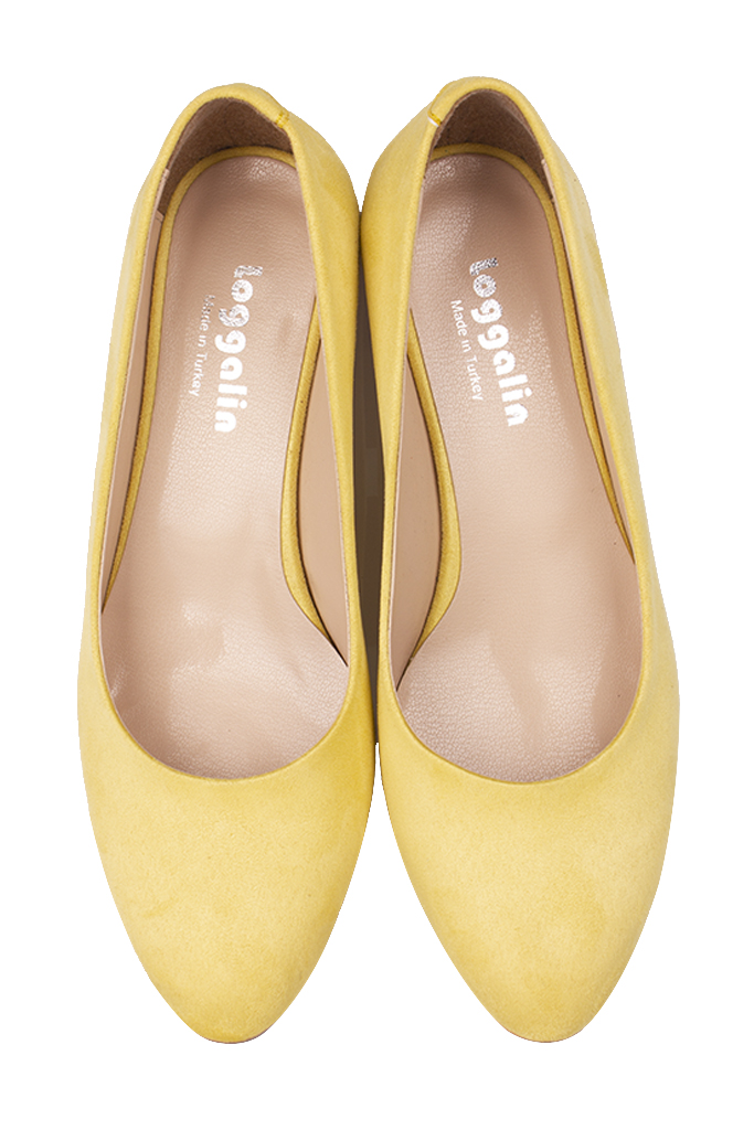Fitbas 111301 127 Kadın Limon Sarı Süet Büyük & Küçük Numara Ayakkabı