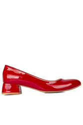 Fitbas 111301 520 Kadın Kırmızı Rugan Büyük & Küçük Numara Ayakkabı - Thumbnail