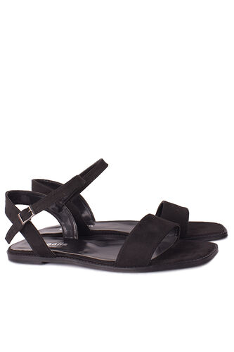 Fitbas - Fitbas 111602 008 Kadın Siyah Büyük & Küçük Numara Sandalet (1)