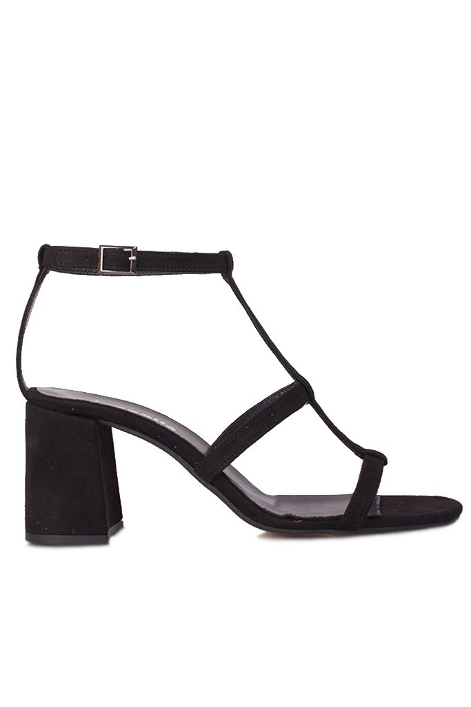 Fitbas 112151 008 Kadın Siyah Topuklu Büyük & Küçük Numara Sandalet
