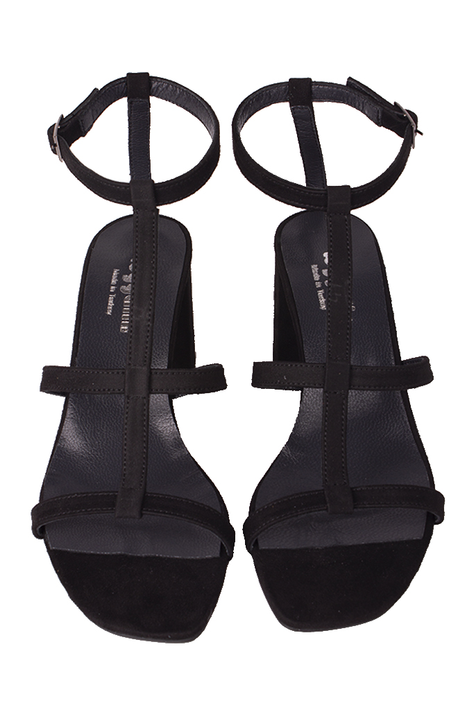 Fitbas 112151 008 Kadın Siyah Topuklu Büyük & Küçük Numara Sandalet