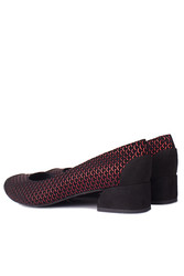 Fitbas 112303 055 Kadın Siyah Kırmızı Büyük & Küçük Numara Ayakkabı - Thumbnail