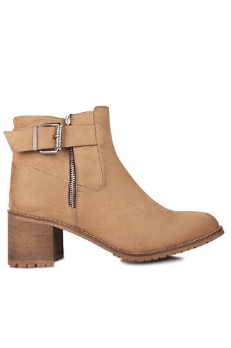 Fitbas 112702 327 Kadın Camel Süet Büyük & Küçük Numara Bot - Fitbas