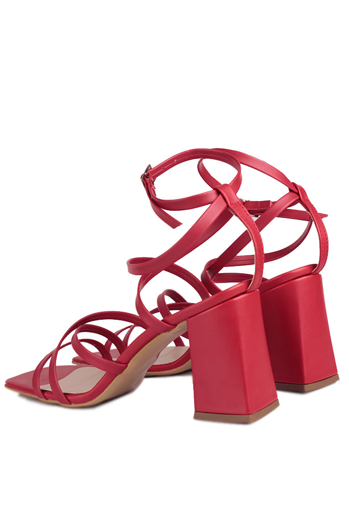 Loggalin 305805 520 Kadın Kırmızı Büyük Numara Topuklu Ayakkabı