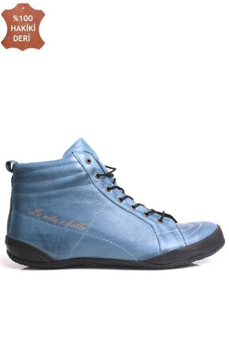 Loggalin 313052 642 Kadın Mavi Deri Bot - Loggalin (1)