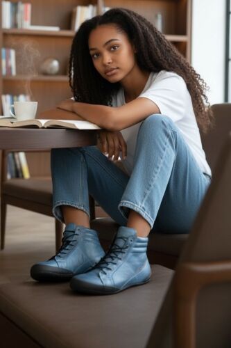 Loggalin 313052 642 Kadın Mavi Deri Bot - Loggalin