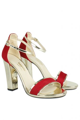 Fitbas - Fitbas 520338 527 Kadın Kırmızı Süet Topuklu Platform Büyük & Küçük Numara Ayakkabı (1)