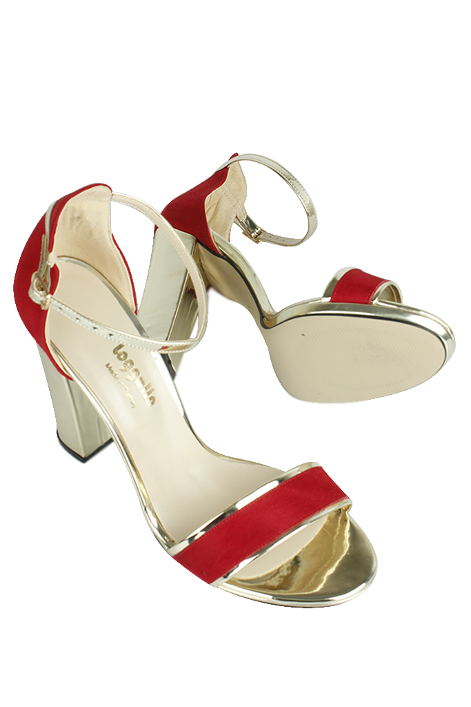 Fitbas 520338 527 Kadın Kırmızı Süet Topuklu Platform Büyük & Küçük Numara Ayakkabı