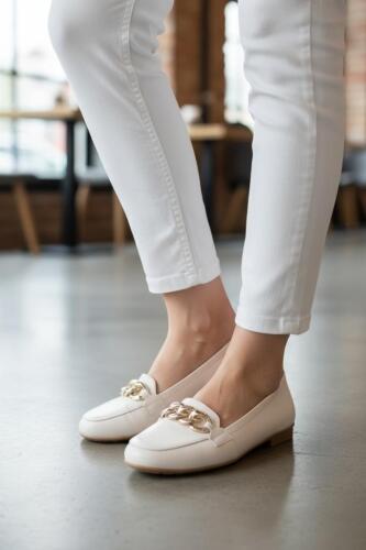 Fitbas 782173 468 Kadın Beyaz Büyük Numara Babet - Loggalin