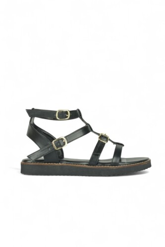 Loggalin 782610 014 Kadın Siyah Büyük Numara Sandalet - Loggalin