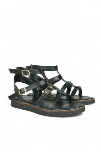 Loggalin 782610 014 Kadın Siyah Büyük Numara Sandalet - Loggalin (1)