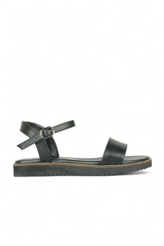 Loggalin 782611 014 Kadın Siyah Büyük Numara Sandalet - Loggalin