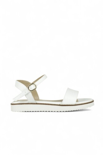 Loggalin 782611 468 Kadın Beyaz Büyük Numara Sandalet - Loggalin