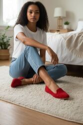 Fitbas 782268 527 Kadın Kırmızı Büyük & Küçük Numara Babet - 5