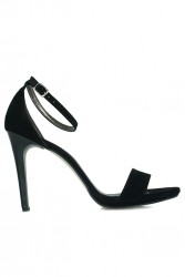 Fitbas 520333 008 Kadın Siyah Süet Topuklu Platform Büyük & Küçük Numara Ayakkabı - Thumbnail