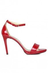 Fitbas 520333 520 Kadın Kırmızı Rugan Topuklu Platform Büyük & Küçük Numara Ayakkabı - Thumbnail