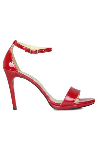 Fitbas 520333 520 Kadın Kırmızı Rugan Topuklu Platform Büyük & Küçük Numara Ayakkabı