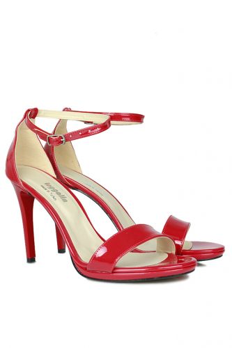 Fitbas - Fitbas 520333 520 Kadın Kırmızı Rugan Topuklu Platform Büyük & Küçük Numara Ayakkabı (1)