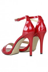 Fitbas 520333 520 Kadın Kırmızı Rugan Topuklu Platform Büyük & Küçük Numara Ayakkabı - Thumbnail